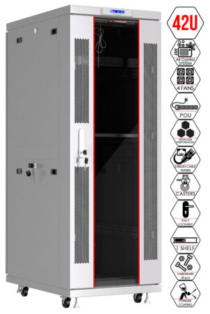 42U 35” Depth (24″x35″x84″) 19″ IT & Telecom Cabinet SYSRACKS SRF 42.6.9 G photo