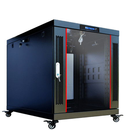 12U Armoire de Serveur 19″ Portable de Profondeur 35″, SYSRACKS PR 12.900 Photo