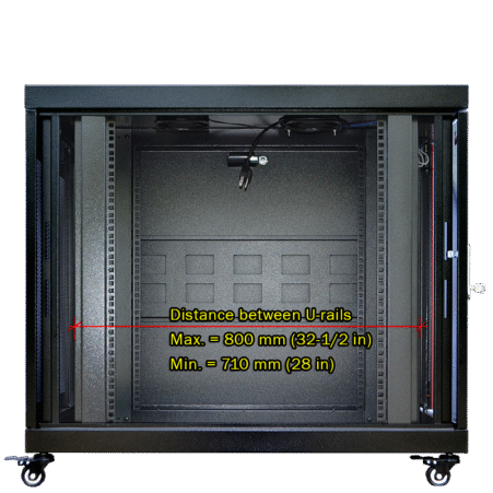 12U Armoire de Serveur 19″ Portable de Profondeur 35″, SYSRACKS PR 12.900 Photo